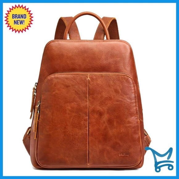 Small Leather Backpack RFID Anti-Theft Travel Bag Fits 13\